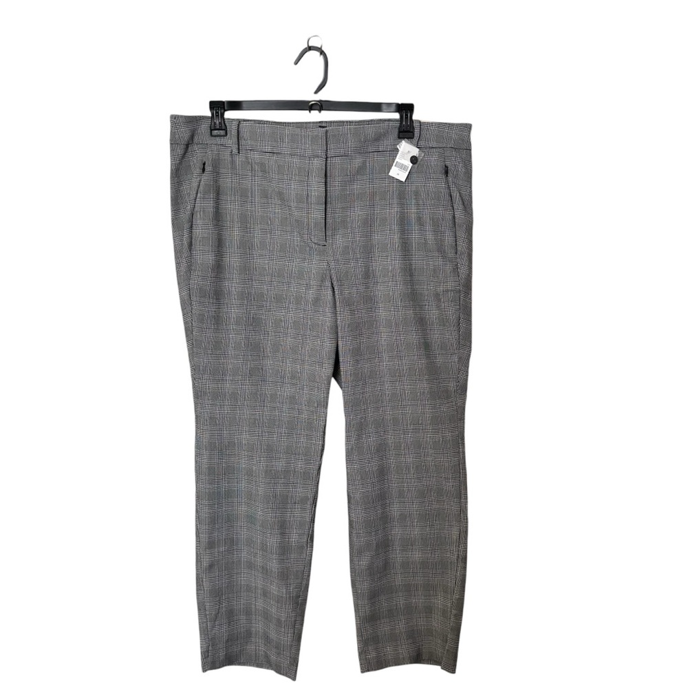 Lane Bryant Size 22 Black White Plaid 4-Season Slim Ankle Mid Rise Pant